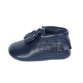 Yoyo Junior Bootie Genuine Leather in Navy Blue with powder puff detail