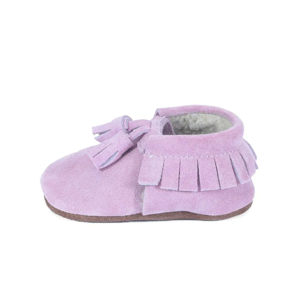 Yoyo Junior Bootie genuine leather suede in pink with interior fur detail