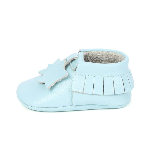 Yoyo Junior Bootie Genuine Leather in Baby Blue with Star Fringe Detail