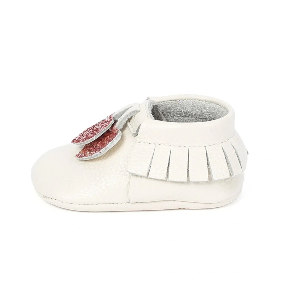 Yoyo Junior Bootie Genuine Leather in Cream with Hearth Fringe Detail