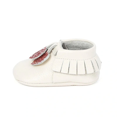 Yoyo Junior Bootie Genuine Leather in Cream with Hearth Fringe Detail