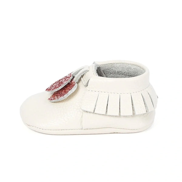 Yoyo Junior Bootie Genuine Leather in Cream with Hearth Fringe Detail