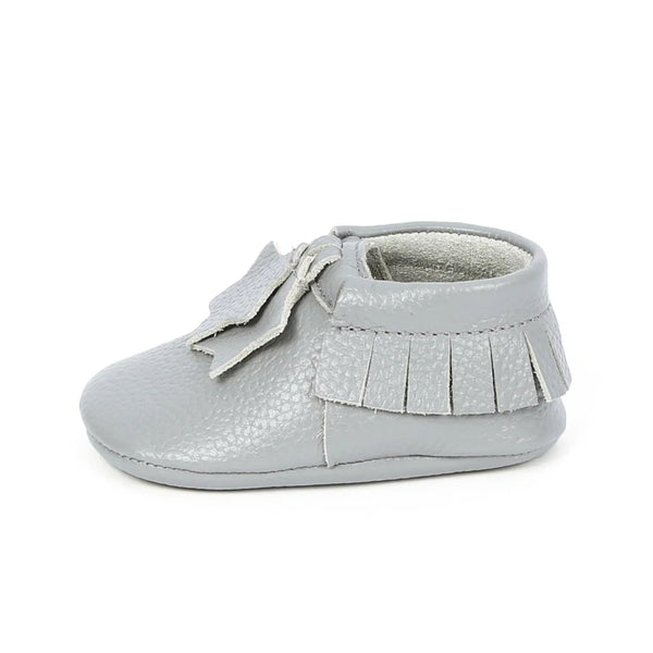 Yoyo Junior Bootie Genuine Leather in Grey with Star Fringe Detail