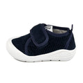 Navy 100% Cotton Velvet Memory Foam First Step Shoes