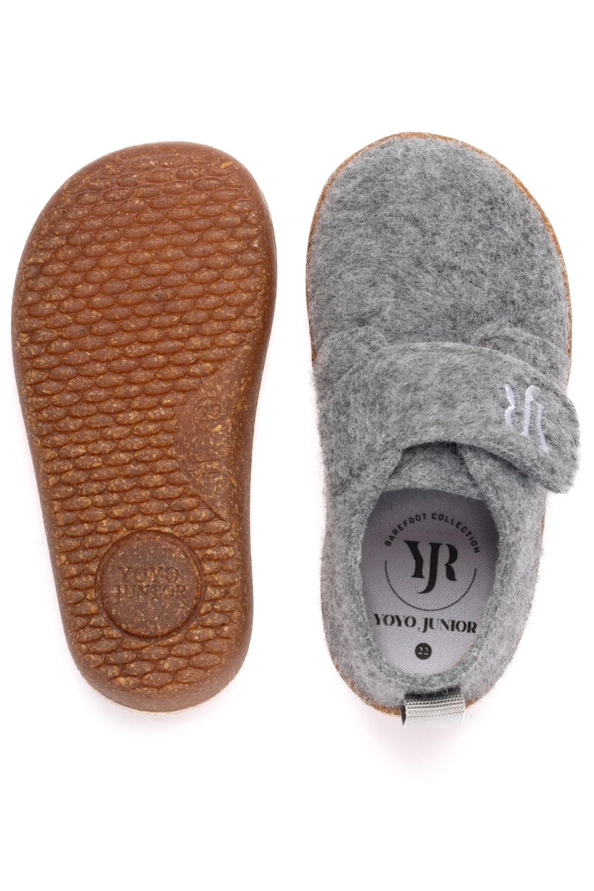 Barefoot Grey Felt Winter Children's Shoes