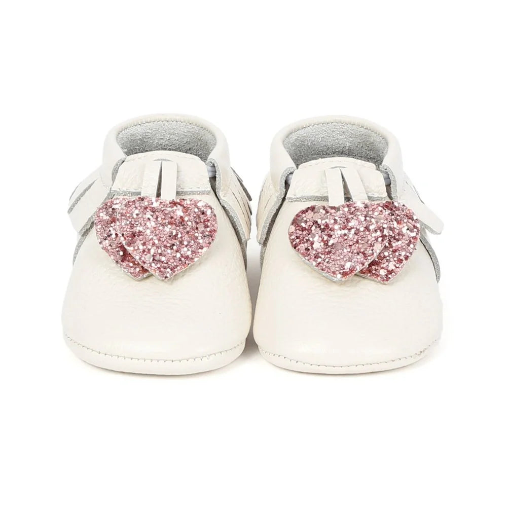 Yoyo Junior Bootie Genuine Leather in Cream with Hearth Fringe Detail