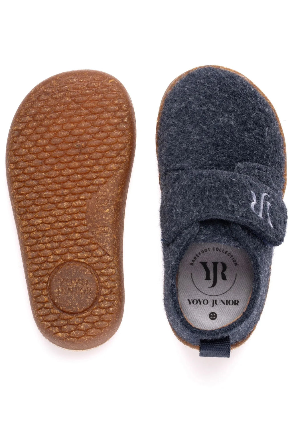 Barefoot Navy Felt Winter Children's Shoes