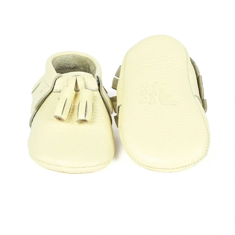 Yoyo Junior Bootie Genuine Leather in Yellow with Powder Puff Detail