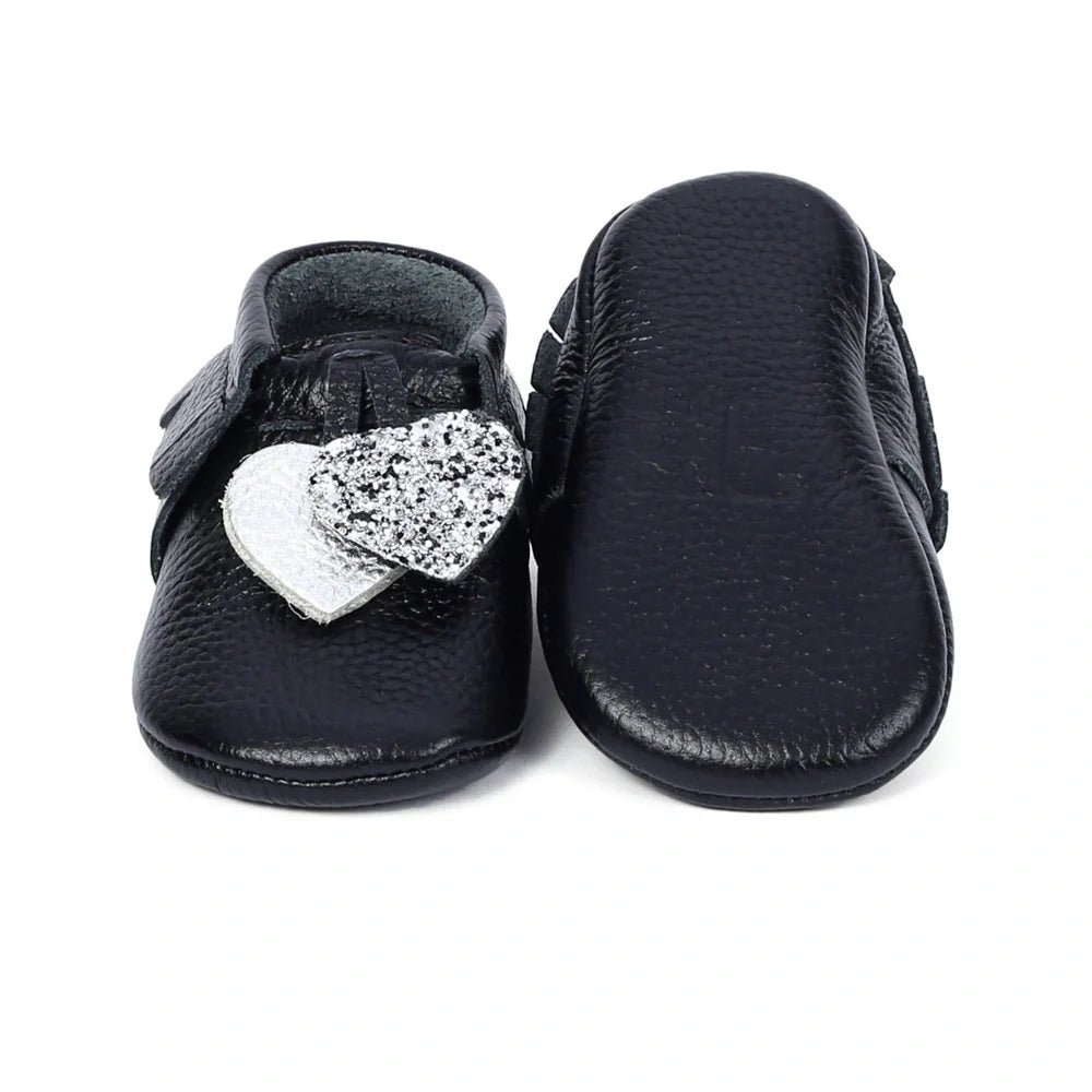 Yoyo Junior Bootie Genuine Leather in Black with Hearth Fringe Detail