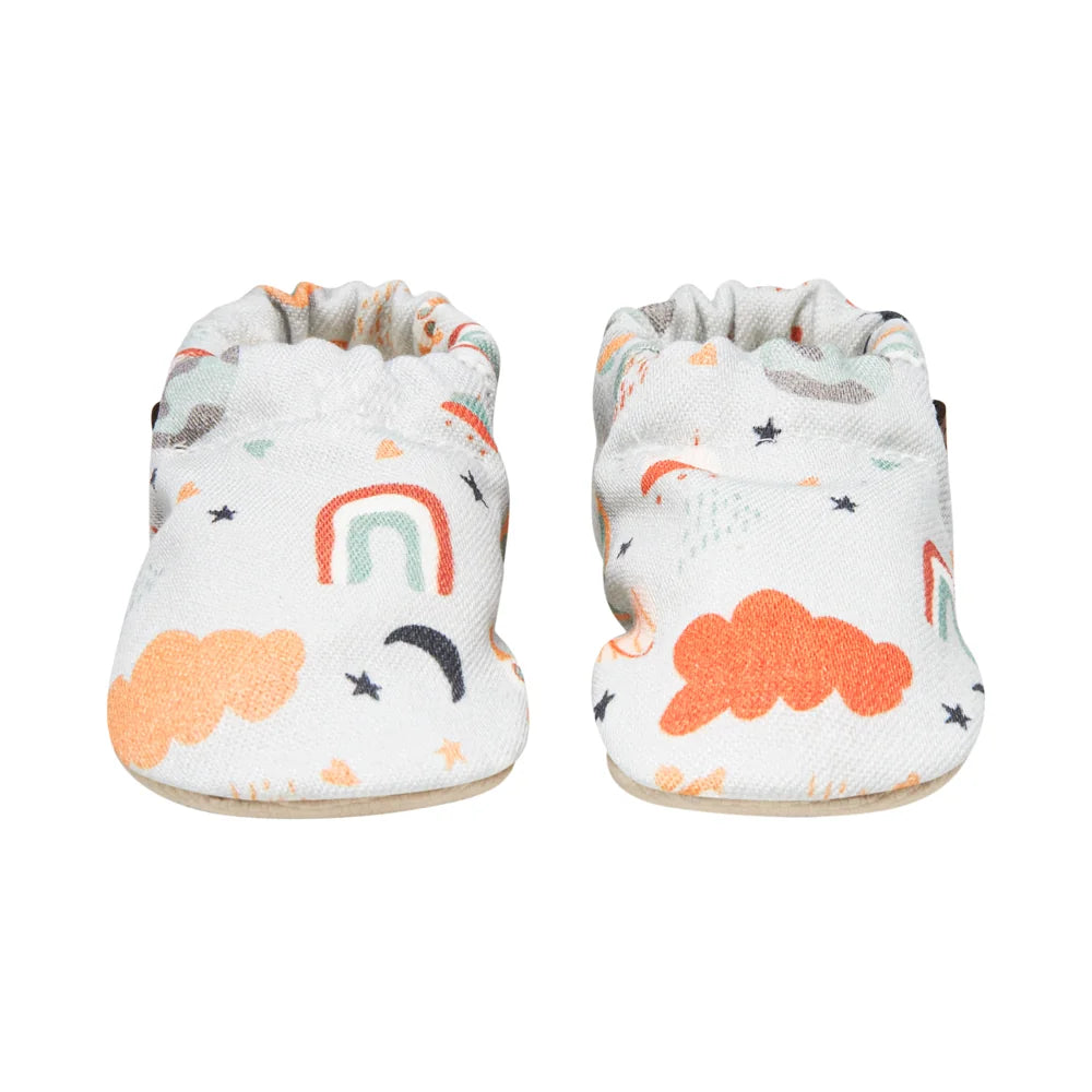 Grey Printed 100% Cotton Baby Booties