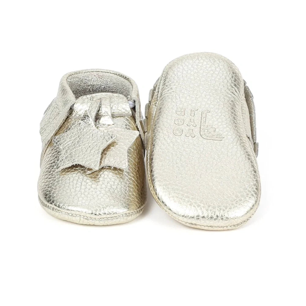 Yoyo Junior Bootie Genuine Leather in Gold with Star Fringe Detail