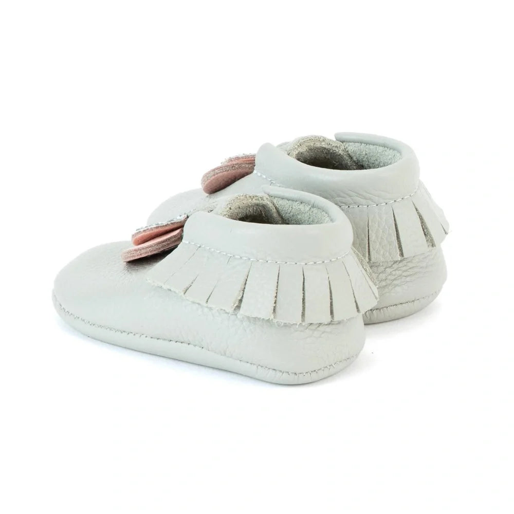 Yoyo Junior Bootie Genuine Leather in Grey with Hearth Fringe Detail