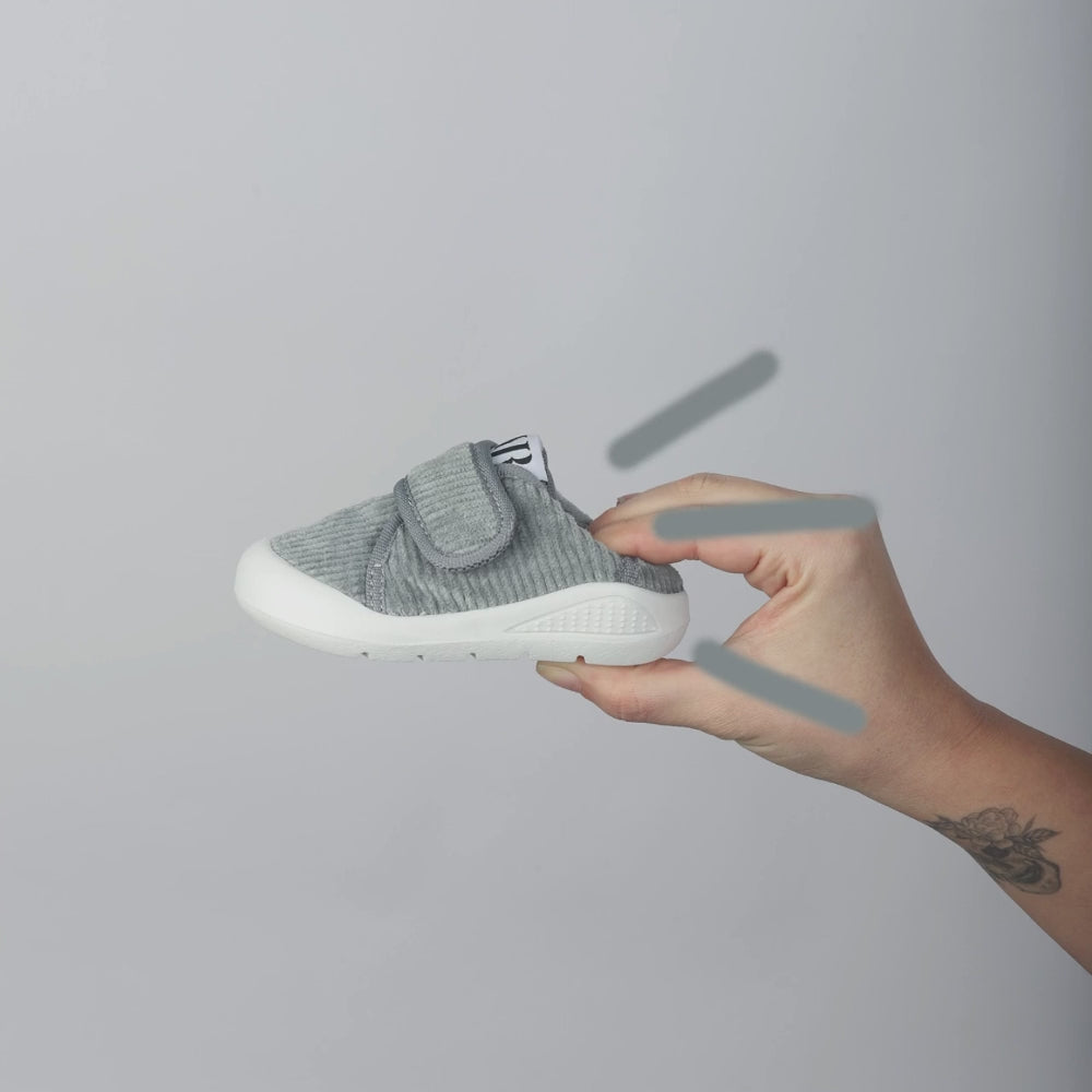 Navy 100% Cotton Velvet Memory Foam First Step Shoes